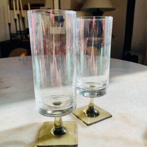 Vintage 60s MCM Jensen for Rosenthal Crystal Glasses Pair
